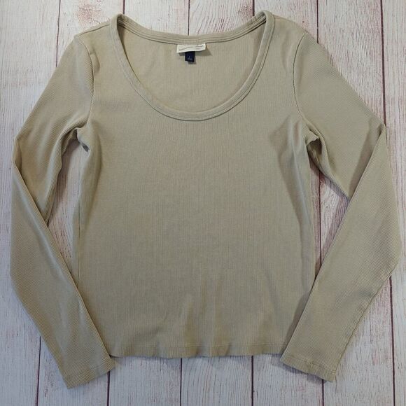 Universal Thread scoop neck ribbed long sleeve t-shirt sz L - Picture 6 of 8